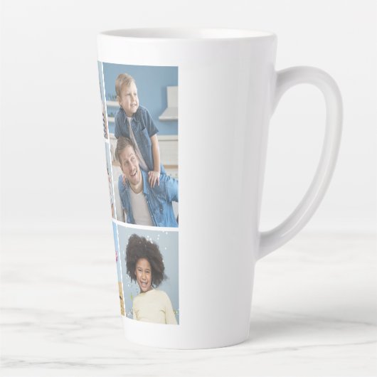 Tasse Latte Créez votre propre collection de 7 photos (Droite)