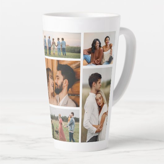 Tasse Latte Créez votre propre collection de 7 photos (Angle droit)