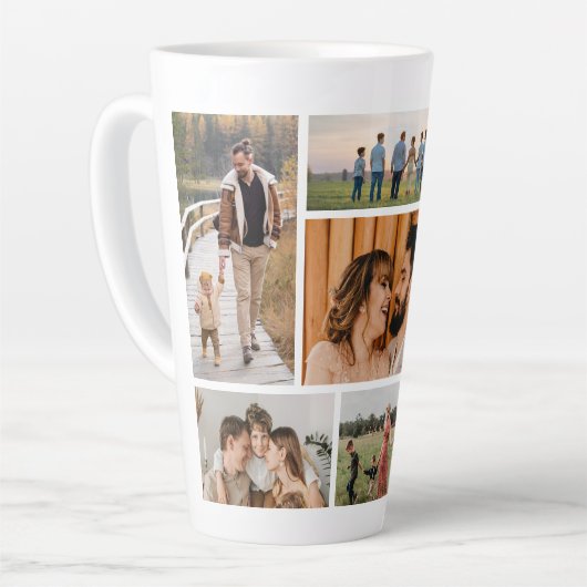 Tasse Latte Créez votre propre collection de 7 photos (Angle gauche)