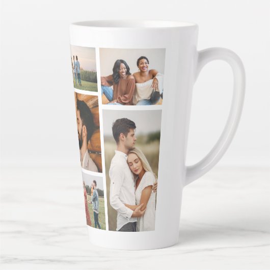 Tasse Latte Créez votre propre collection de 7 photos (Droite)