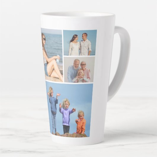 Tasse Latte Créez votre propre collection photo de 6 personnes (Angle droit)