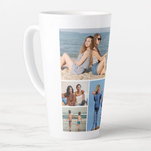 Tasse Latte Créez votre propre collection photo de 6 personnes (Angle gauche)