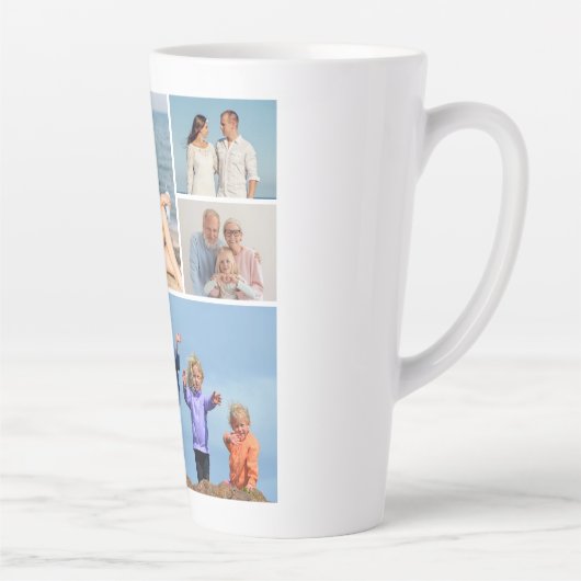 Tasse Latte Créez votre propre collection photo de 6 personnes (Droite)
