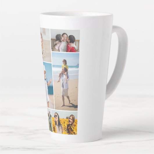 Tasse Latte Créez votre propre collection photo de 6 personnes (Angle droit)