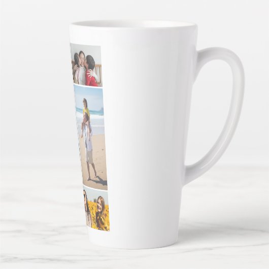 Tasse Latte Créez votre propre collection photo de 6 personnes (Droite)