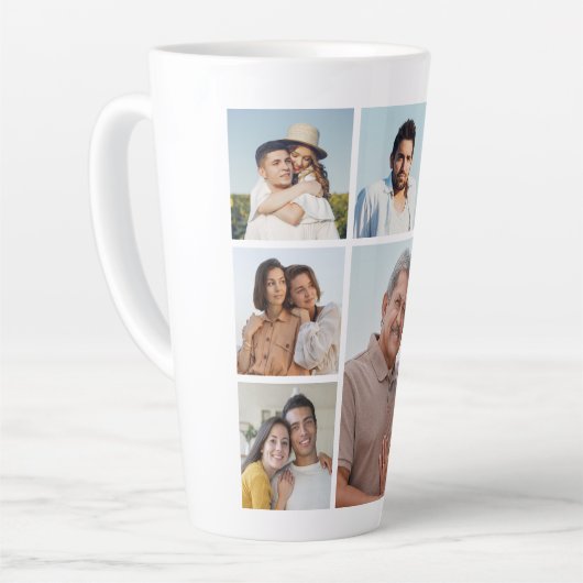 Tasse Latte Créez votre propre collection photo de 6 personnes (Angle gauche)