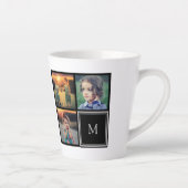 Tasse Latte Créez votre propre monogramme de collage de photos (Droite)