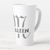 Tasse Latte Créez votre propre monogramme de nom élégant (Angle droit)