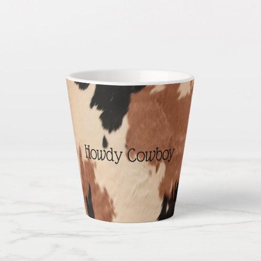 Tasse Latte Crème Brown de cowhide (Devant)
