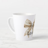 Tasse Latte Crème chic blanc argent glam Bow Love (Angle gauche)
