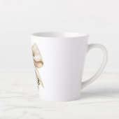 Tasse Latte Crème chic blanc argent glam Bow Love (Droite)