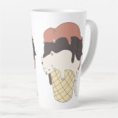 Tasse Latte Crème de glace de chat Cone Cute (Angle droit)