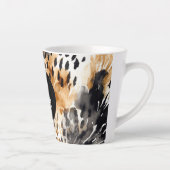 Tasse Latte Crème noire blanche léopard animal Anniversaire (Droite)