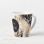 Tasse Latte Crème noire sauvage léopard animal (Angle droit)
