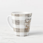 Tasse Latte Crème Plaid Stripes Christmas Snowflake (Angle gauche)