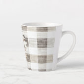 Tasse Latte Crème Plaid Stripes Christmas Snowflake (Droite)