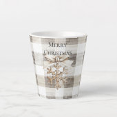 Tasse Latte Crème Plaid Stripes Christmas Snowflake (Devant)
