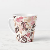 Tasse Latte Crème rose Brown léopard Anniversaire (Angle gauche)