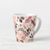 Tasse Latte Crème rose Brown léopard Anniversaire (Angle droit)