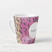 Tasse Latte Crème rose léopard Étincelle animale (Angle gauche)