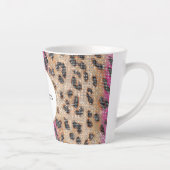 Tasse Latte Crème rose léopard Étincelle animale (Droite)