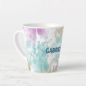 Tasse Latte Crème rose mauve Aqua Mint Abstraite (Angle gauche)