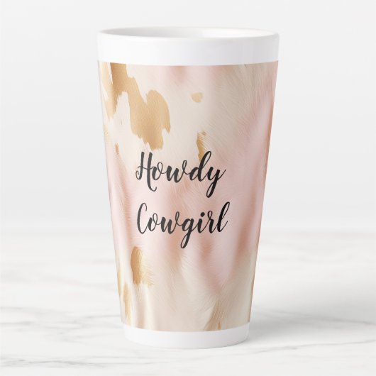 Tasse Latte Crème rose Sud-Ouest Cowgirl Cowhide (Devant)