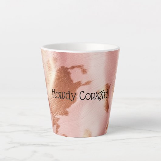 Tasse Latte Crème rose vif Fille Cowhide Brown (Devant)