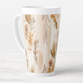 Tasse Latte Crème Rustique Floral Boho (Angle gauche)