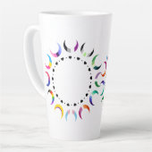 Tasse Latte Crescent Pride Lunes et Coeurs Noirs (Angle gauche)