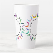 Tasse Latte Crescent Pride Lunes et Coeurs Noirs (Devant)