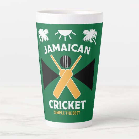 Tasse Latte Cricket jamaïcain (Devant)