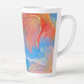 Tasse Latte Crimson, Blush, Blue and Gold Marbled Alcohol Ink (Droite)