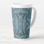 Tasse Latte cristal de rhinocéros bleu gris argenté chic (Angle droit)
