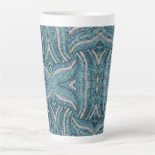 Tasse Latte cristal de rhinocéros bleu gris argenté chic (Devant)