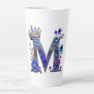 Tasse Latte Cristal de Saphir Royal Couronne Monogramme M