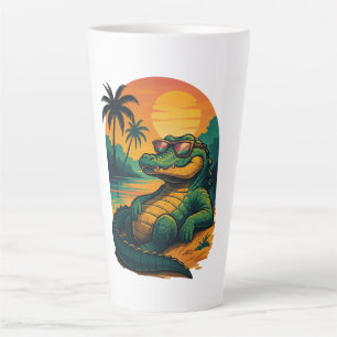 Tasse Latte Crocodile d'été sans fin - Rétro