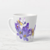 Tasse Latte Crocus violets avec tonneau gris clair d'abeille (Angle gauche)