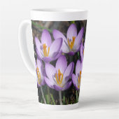Tasse Latte Crocus violets ensoleillés (Angle gauche)