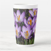 Tasse Latte Crocus violets ensoleillés (Devant)