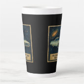 Tasse Latte Croiseur Rétro dans l'Espace Profond (Devant)