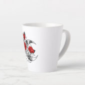 Tasse Latte Croissant mécanique avec roses rouges (Angle droit)