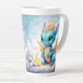 Tasse Latte Crystalized Cute Baby Dragon Bleu Bleu Bébé (Angle droit)