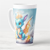 Tasse Latte Crystalized Cute Baby Dragon Bleu Bleu Bébé (Angle gauche)