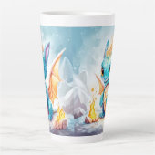 Tasse Latte Crystalized Cute Baby Dragon Bleu Bleu Bébé (Devant)