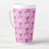 Tasse Latte Cubes Cupcakes Rose (Angle gauche)