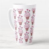 Tasse Latte Cubes Cupcakes Rose Et Blanc (Angle gauche)