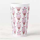 Tasse Latte Cubes Cupcakes Rose Et Blanc (Devant)