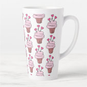 Tasse Latte Cubes Cupcakes Rose Et Blanc (Droite)