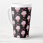Tasse Latte Cubes Cupcakes Rose Et Noir (Angle gauche)